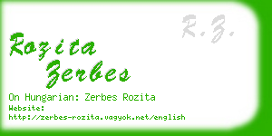 rozita zerbes business card